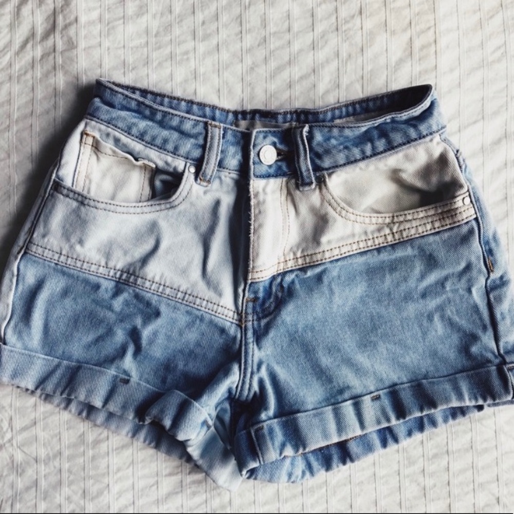 Color Block Pacsun Mom Jean Shorts